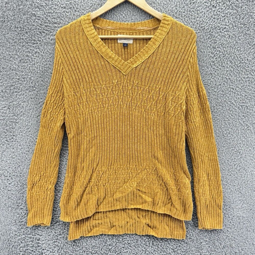Universal Thread Womens S Yellow Mustard‎ Pullover Knit Long Sleeve Sweater